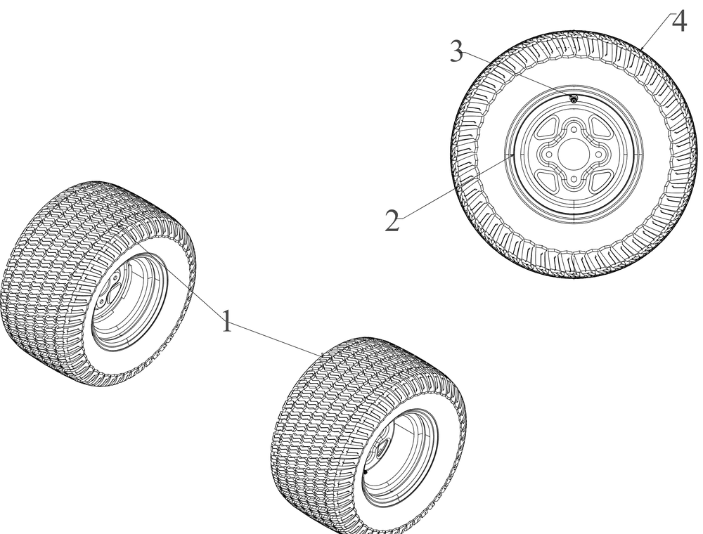 Wheels-Rear Diagram and Parts List for ZT2-54KW (17RIEACI010)(2020) Cub Cadet Lawn Tractor
